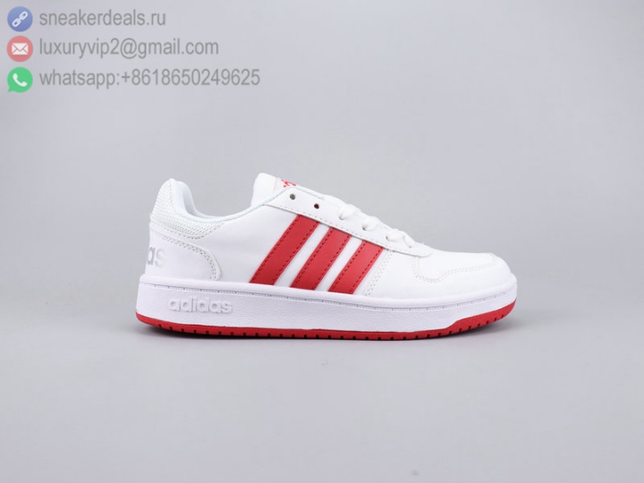 ADIDAS NEO HOOPS 2.0 WHITE RED UNISEX SKATE SHOES